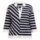 Luisa Viola Striped Y-Neck Tunic Navy 