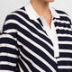 Luisa Viola Striped Y-Neck Tunic Navy 