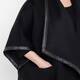 Marina Rinaldi Leather Trimmed Cape Black