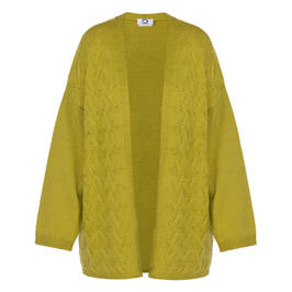 Marina Rinaldi 100% Virgin Wool Cardigan Chartreuse  - Plus Size Collection