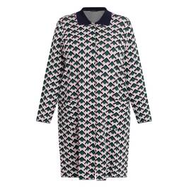 Marina Rinaldi Geometric Print Long Cardigan  - Plus Size Collection