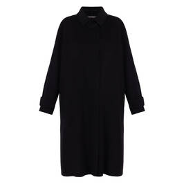 Marina Rinaldi Double Face Wool Coat Black  - Plus Size Collection