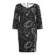 MARINA RINALDI abstract print DRESS with contrast kick pleat 