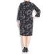 MARINA RINALDI abstract print DRESS with contrast kick pleat 