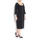 Marina Rinaldi black sheath DRESS with white piping