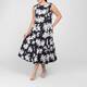 Marina Rinaldi Cotton Poplin Dress With Optional Sleeve Floral Black 