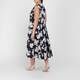 Marina Rinaldi Cotton Poplin Dress With Optional Sleeve Floral Black 