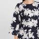 Marina Rinaldi Cotton Poplin Dress With Optional Sleeve Floral Black 