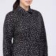 Marina Rinaldi Cotton Poplin Bird Print Shirt Dress Black 
