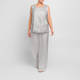 Marina Rinaldi Envers Satin Pull-On Trousers Pearl Grey 