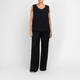 Marina Rinaldi Wide Leg Pull-On Satin Trousers Black