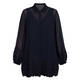Marina Rinaldi Georgette Lace Trim Shirt Navy 