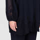 Marina Rinaldi Georgette Lace Trim Shirt Navy 