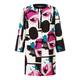 MARINA RINALDI long silk abstract floral print JACKET