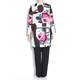 MARINA RINALDI long silk abstract floral print JACKET