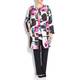 MARINA RINALDI long silk abstract floral print JACKET