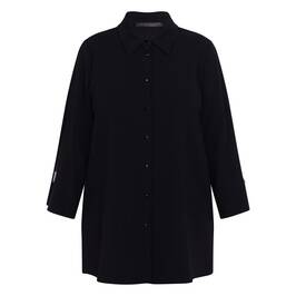 Marina Rinaldi Cady Shacket with Rhinestone Bows Black - Plus Size Collection