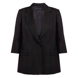 Marina Rinaldi Linen Blazer Black  - Plus Size Collection
