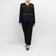 MARINA RINALDI BLACK PULL-ON FRONT CREASE TROUSER 