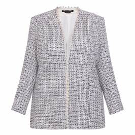 Marina Rinaldi Pearl Embellished Tweed Jacket  - Plus Size Collection