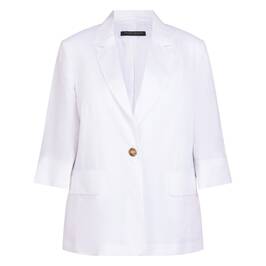 Marina Rinaldi Linen Blazer White  - Plus Size Collection