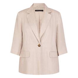 Marina Rinaldi Linen Blazer Sand - Plus Size Collection