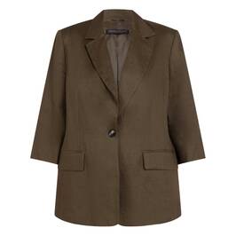 Marina Rinaldi Linen Blazer Khaki Green - Plus Size Collection