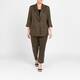 Marina Rinaldi Linen Cigarette Trousers Khaki Green