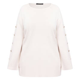 Marina Rinaldi Knitted Button Sleeve Tunic Ivory - Plus Size Collection
