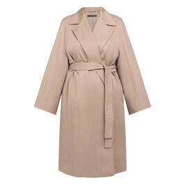 Marina Rinaldi Cotton Gaberdine Trench Coat Hazelnut - Plus Size Collection