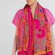 Marina Rinaldi Printed Cotton Sarong Scarf Pink