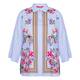 Marina Rinaldi Floral Cotton Shirt Light Blue