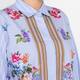 Marina Rinaldi Floral Cotton Shirt Light Blue
