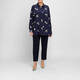 Marina Rinaldi Silk Crepe de Chine Shirt Navy 