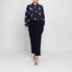 Marina Rinaldi Silk Crepe de Chine Shirt Navy 