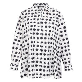 Marina Rinaldi Printed Poplin Shirt White  - Plus Size Collection