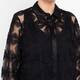 Marina Rinaldi Embroidered Tulle Shirt Black