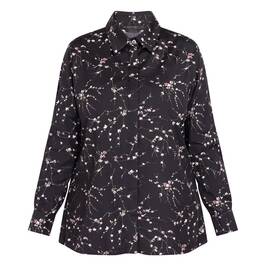 Marina Rinaldi Blossom Print Shirt Black - Plus Size Collection