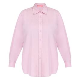 Marina Rinaldi Cotton Shirt Rhinesone Placket Pink  - Plus Size Collection