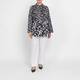 Marina Rinaldi Geometric Print Shirt Black and White 