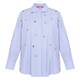 Marina Rinaldi Pinstripe Embellished Shirt Blue
