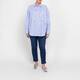 Marina Rinaldi Pinstripe Embellished Shirt Blue