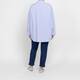 Marina Rinaldi Pinstripe Embellished Shirt Blue