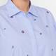 Marina Rinaldi Pinstripe Embellished Shirt Blue