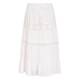 Marina Rinaldi Long Flounced Cotton Skirt Ivory