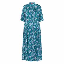 Marina Rinaldi Antique Floral Dress Green  - Plus Size Collection