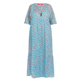 Marina Rinaldi Cotton Paisley Dress Turquoise  - Plus Size Collection