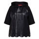 Marina Rinaldi Laser Cut Faux Leather and Jersey Hoodie Black