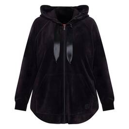 Marina Rinaldi Velour Hoodie Black - Plus Size Collection