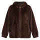 Marina Rinaldi Reversible Faux-Fur Jacket Brown